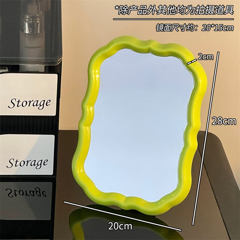 New Flower Mirror Creative Dormitory Bedroom Desktop High-Value Student Dormitory Makeup Mirror Desktop Dressing Mirror - Image 1
